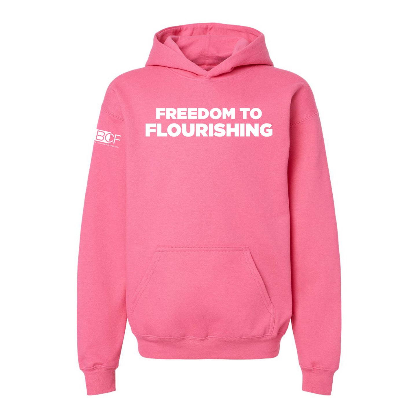 Freedom to Flourishing Hooded Pullover, Pink
