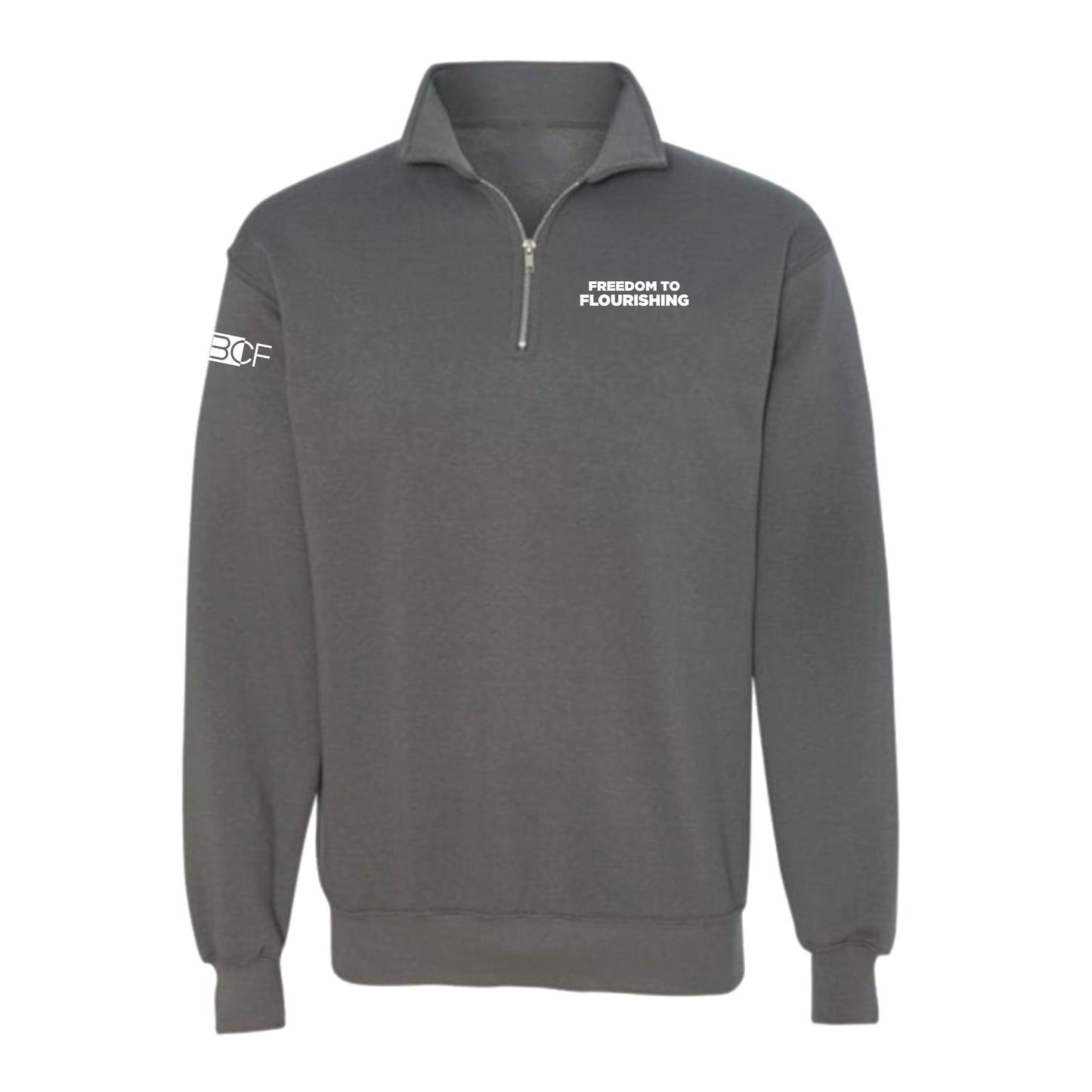 Flourishing to Freedom Quarter-Zip, Heather Charcoal